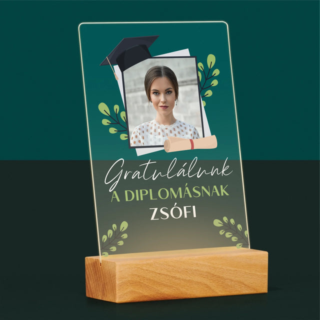 Fotó És Felirat: Gratulálunk A Diplomásnak - Akrilüvegre Nyomtatott Kép