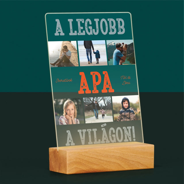 Fotókollázs: A Legjobb Apa A Világon Fénykép - Akrilüvegre Nyomtatott Kép