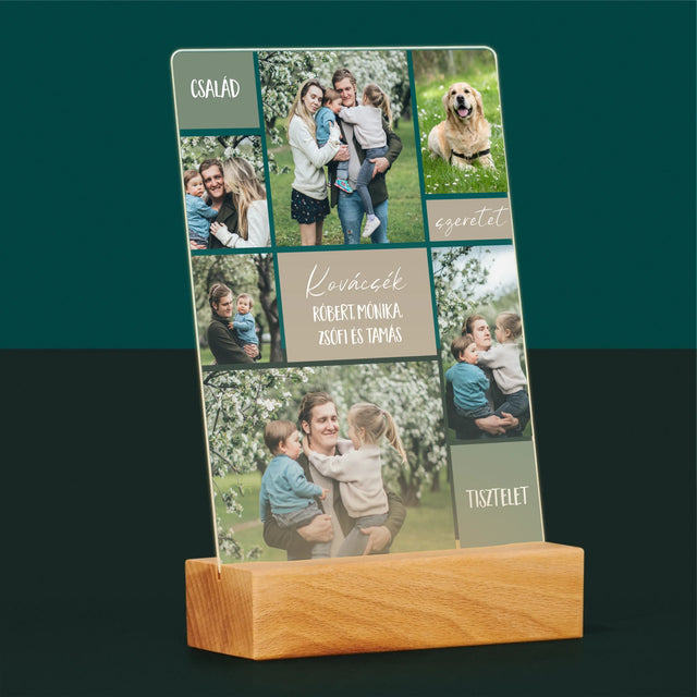 Fotókollázs: Családi Fotókollázs - Akrilüvegre Nyomtatott Kép