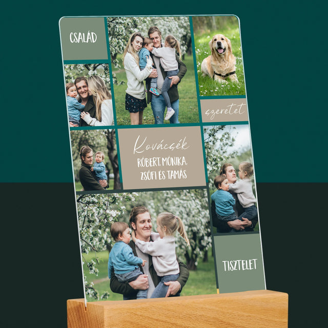 Fotókollázs: Családi Fotókollázs - Akrilüvegre Nyomtatott Kép