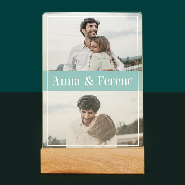 Fotókollázs: Pár, Nevek - Akrilüvegre Nyomtatott Kép