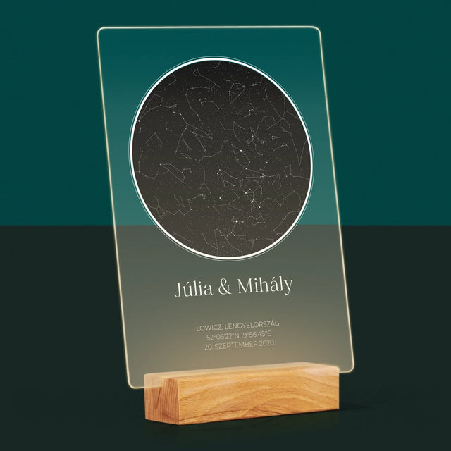 Csillagtérkép: Csillagtérkép: Szerelmeseknek - Akrilüvegre Nyomtatott Kép