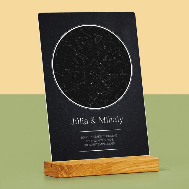 Csillagtérkép: Csillagtérkép: Szerelmeseknek - Akrilüvegre Nyomtatott Kép