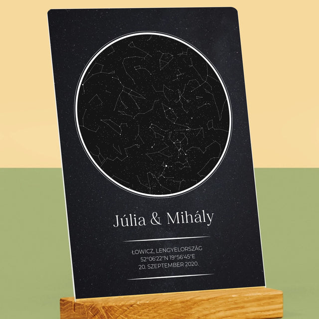 Csillagtérkép: Csillagtérkép: Szerelmeseknek - Akrilüvegre Nyomtatott Kép