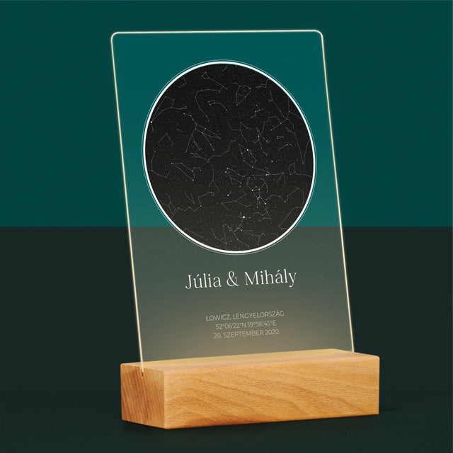 Csillagtérkép: Csillagtérkép: Szerelmeseknek - Akrilüvegre Nyomtatott Kép