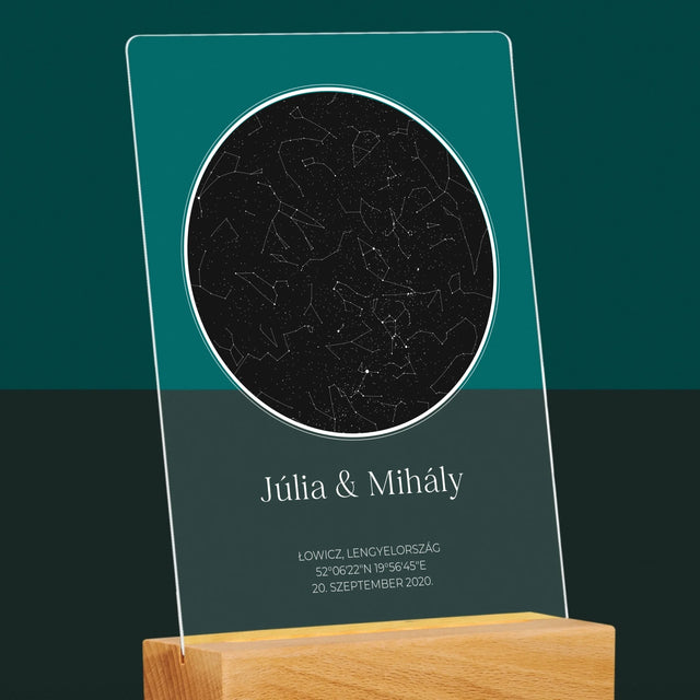 Csillagtérkép: Csillagtérkép: Szerelmeseknek - Akrilüvegre Nyomtatott Kép