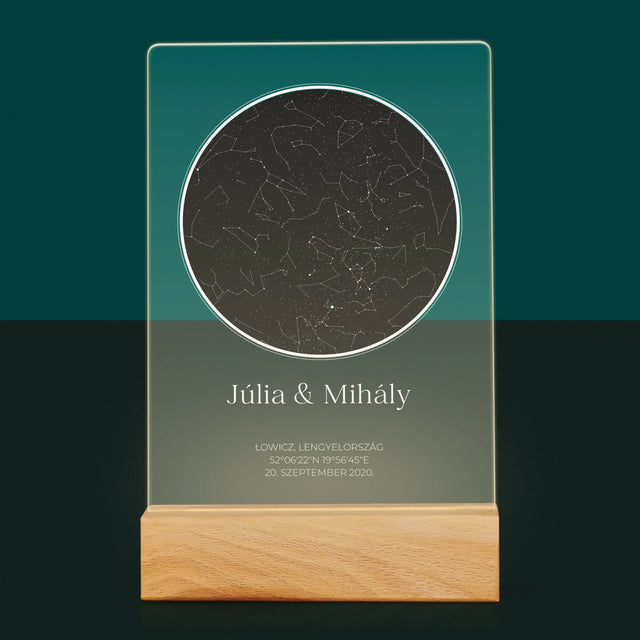 Csillagtérkép: Csillagtérkép: Szerelmeseknek - Akrilüvegre Nyomtatott Kép