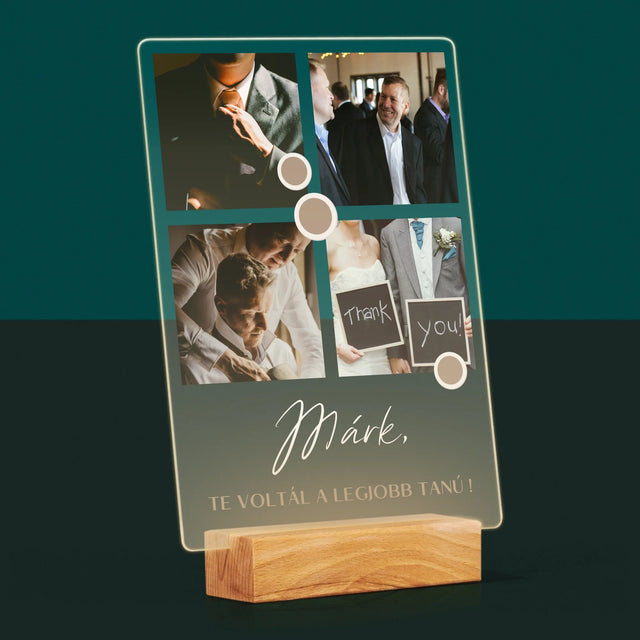 Fotókollázs: Tanúnak Koszönet Kollázs Fotókból - Akrilüvegre Nyomtatott Kép