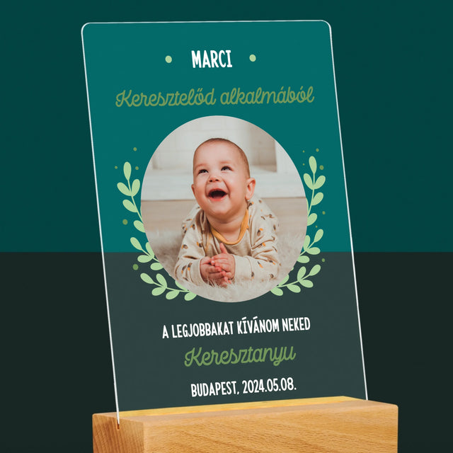 Fotó És Felirat: Keresztelő Alkalmából - Akrilüvegre Nyomtatott Kép