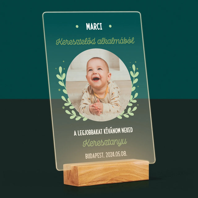 Fotó És Felirat: Keresztelő Alkalmából - Akrilüvegre Nyomtatott Kép