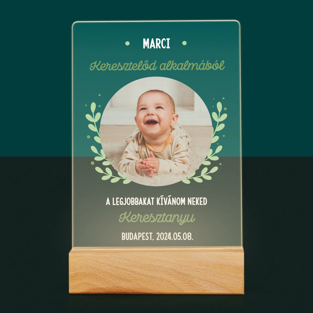Fotó És Felirat: Keresztelő Alkalmából - Akrilüvegre Nyomtatott Kép