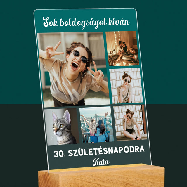 Fotókollázs: Születésnapi Kollázs - Akrilüvegre Nyomtatott Kép