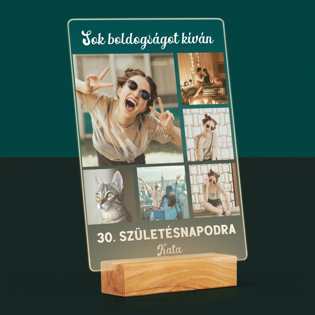 Fotókollázs: Születésnapi Kollázs - Akrilüvegre Nyomtatott Kép