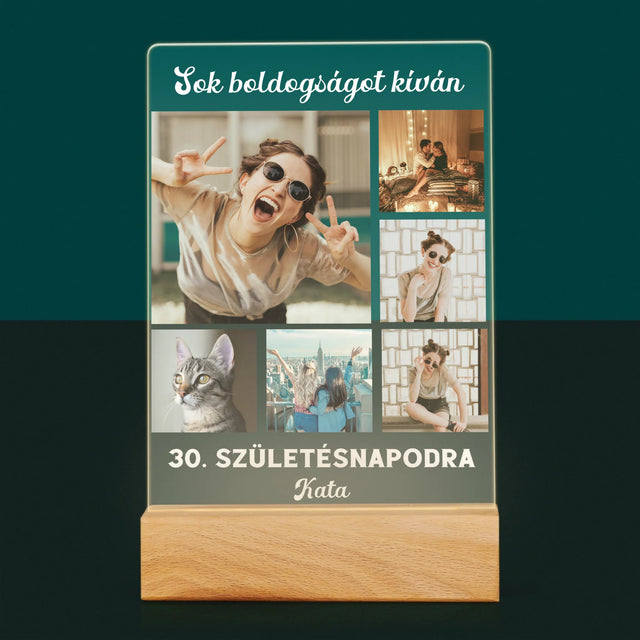 Fotókollázs: Születésnapi Kollázs - Akrilüvegre Nyomtatott Kép