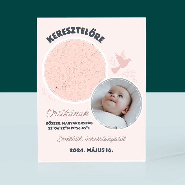 Csillagtérkép: Keresztelőre - Akrilüveg
