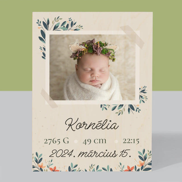 Születési Emléklap: Adatok, Virágok - Nyomtatás Fára