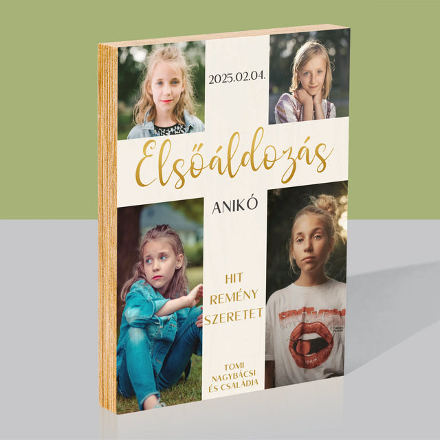 Fotókollázs: Elsőáldozás, Kereszt - Nyomtatás Fára