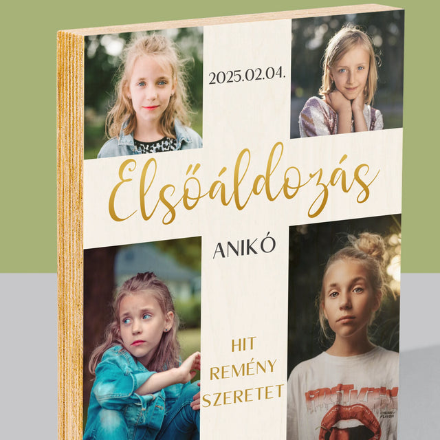 Fotókollázs: Elsőáldozás, Kereszt - Nyomtatás Fára