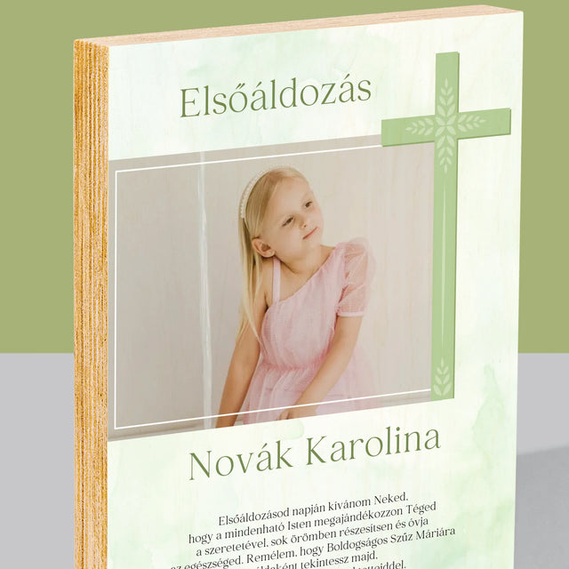 Fotó És Felirat: Elsőáldozási Fénykép Kereszttel - Nyomtatás Fára