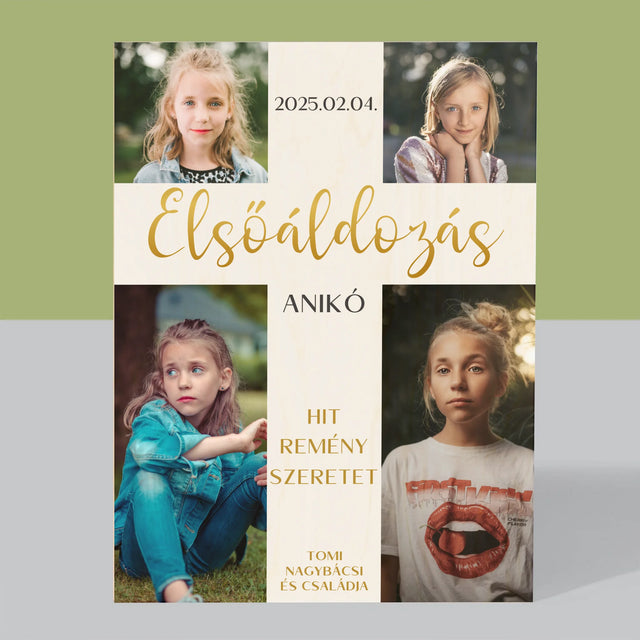 Fotókollázs: Elsőáldozás, Kereszt - Nyomtatás Fára