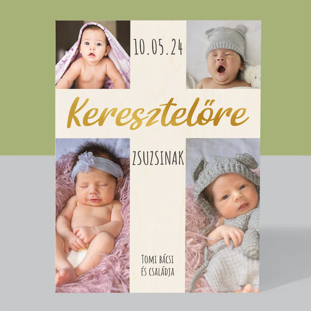 Fotókollázs: Keresztelő Kereszt - Nyomtatás Fára
