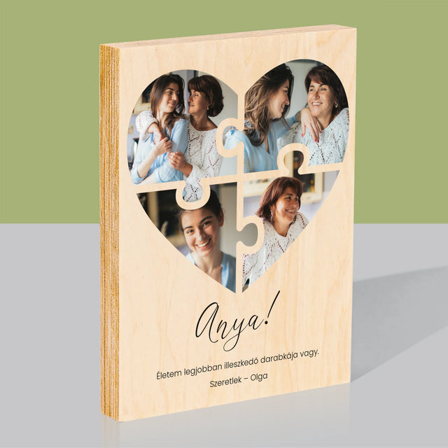 Fotókollázs: Szív Alakú Kirakó Anyának - Nyomtatás Fára