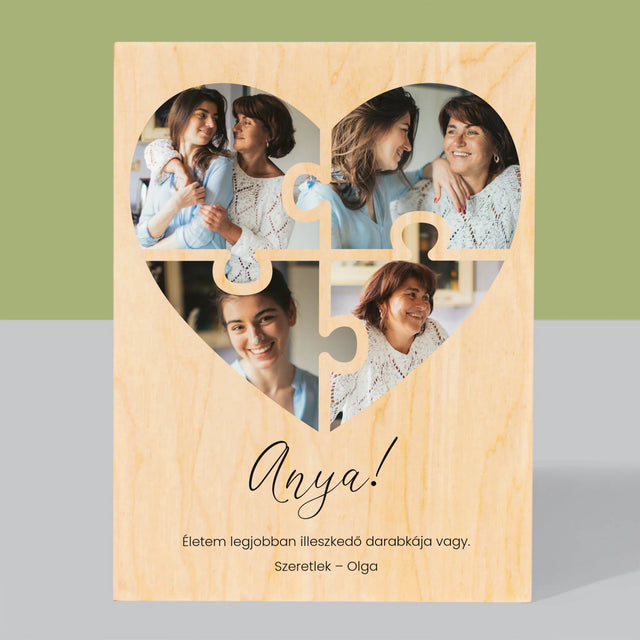 Fotókollázs: Szív Alakú Kirakó Anyának - Nyomtatás Fára
