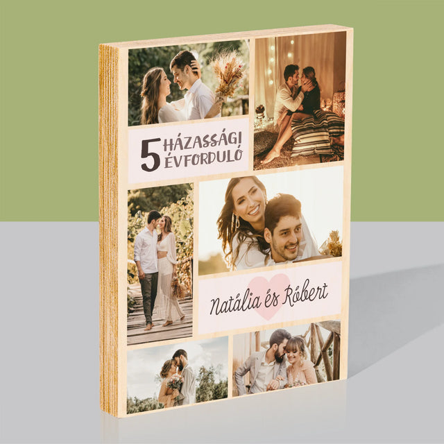 Fotókollázs: 5. Házassági Évforduló - Nyomtatás Fára