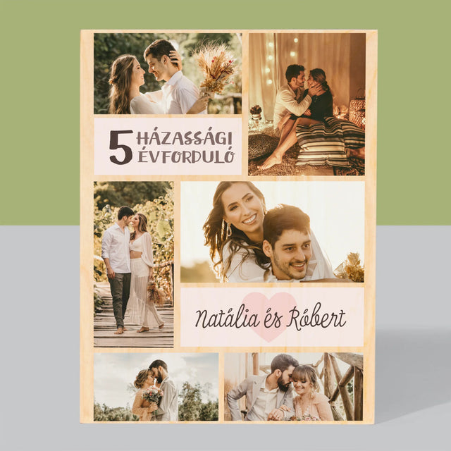 Fotókollázs: 5. Házassági Évforduló - Nyomtatás Fára