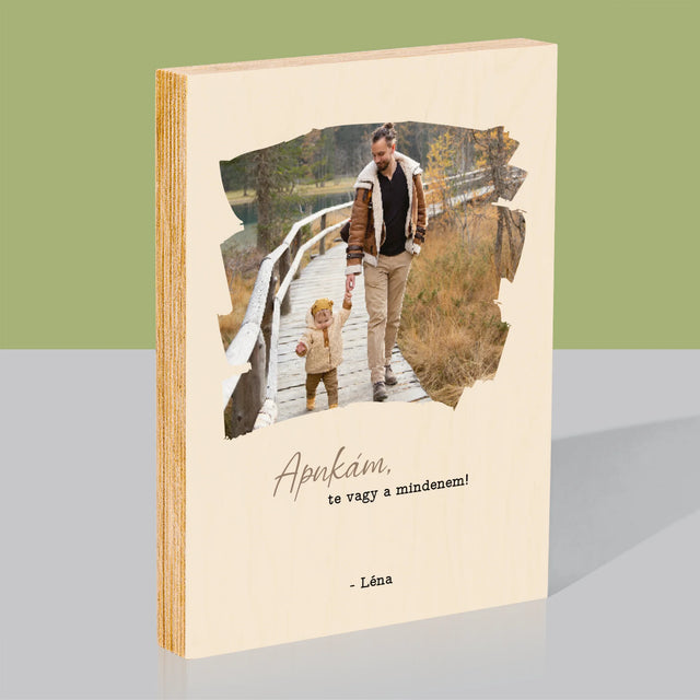 Fotó és aláírás: Apának szóló kártya - Nyomtatás fára | HU