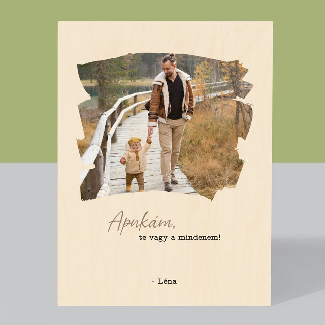 Fotó és aláírás: Apának szóló kártya - Nyomtatás fára | HU