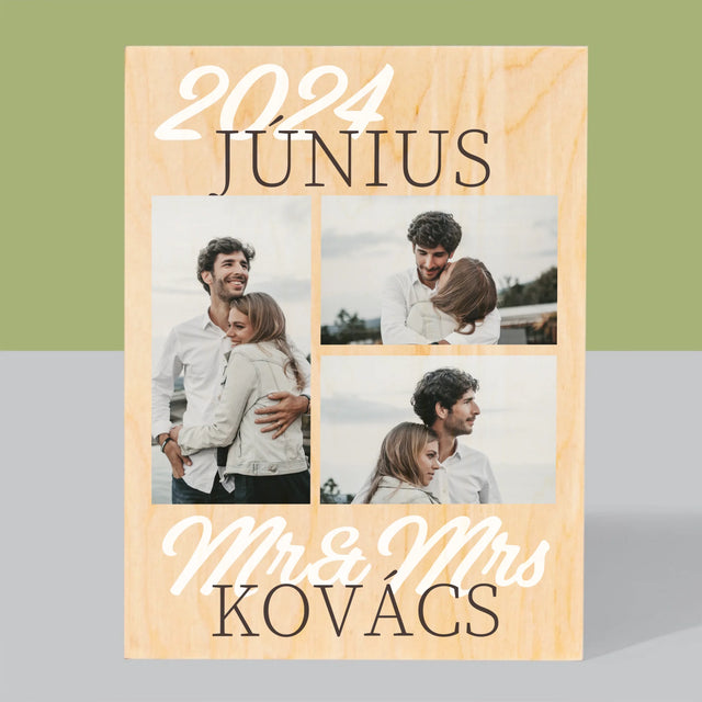 Fotókollázs: Mr&Mrs Dátum - Nyomtatás Fára