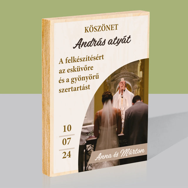 Fotó És Felirat: Köszönet Papnak Az Esküvőért - Nyomtatás Fára