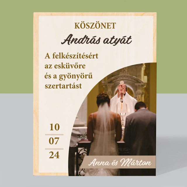Fotó És Felirat: Köszönet Papnak Az Esküvőért - Nyomtatás Fára
