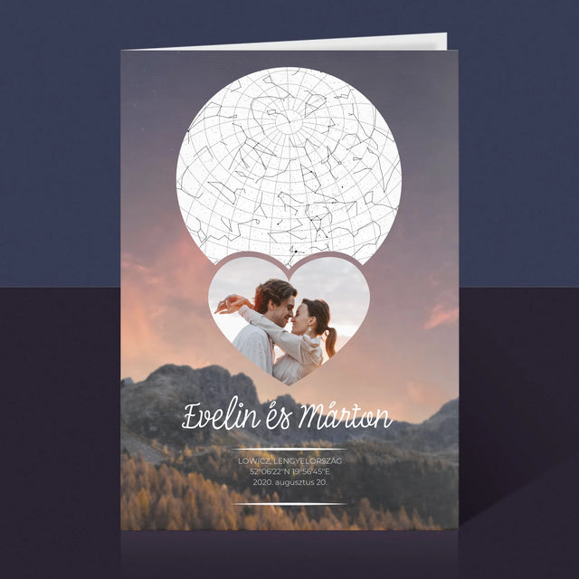 Csillagtérkép: Szerelmes Pár A Hegyekben - Üdvözlőlap