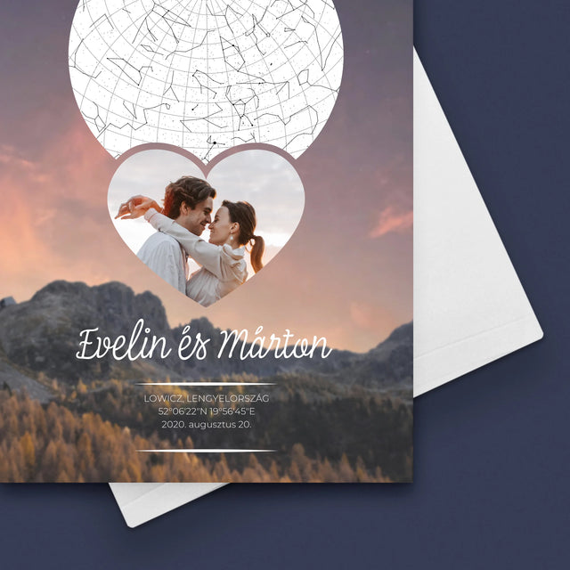 Csillagtérkép: Szerelmes Pár A Hegyekben - Üdvözlőlap