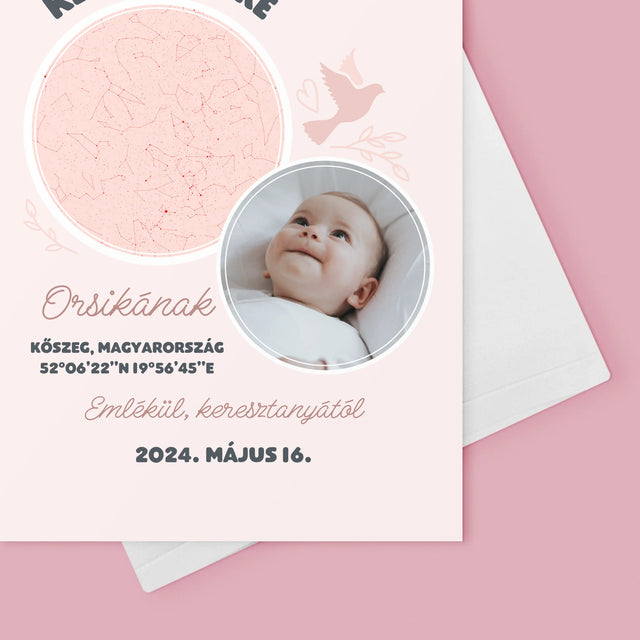 Csillagtérkép: Keresztelőre - Üdvözlőlap