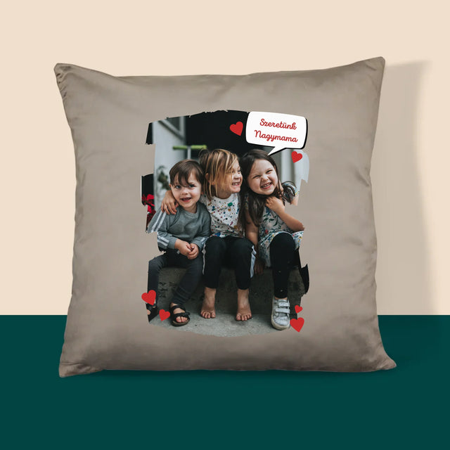 Fotó És Felirat: Szeretett Nagymamának - Párna
