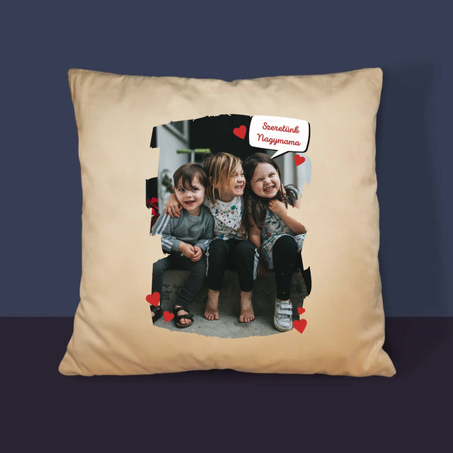 Fotó És Felirat: Szeretett Nagymamának - Párna