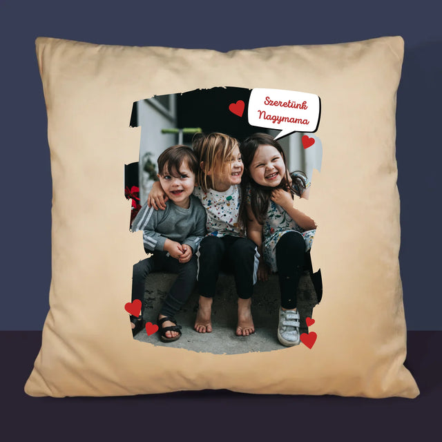 Fotó És Felirat: Szeretett Nagymamának - Párna
