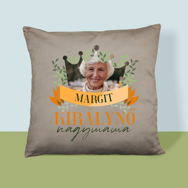 Fotó És Felirat: Nagymama Királynő - Párna
