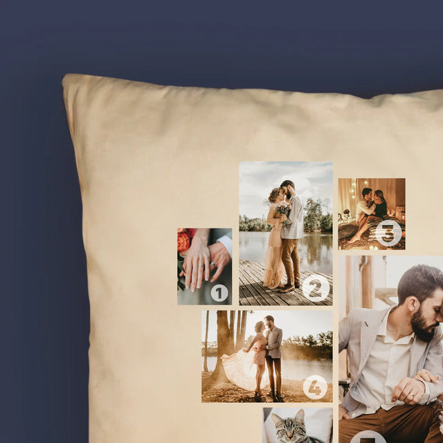 Fotókollázs: Szív Alakú Kollázs Képekből - Párna