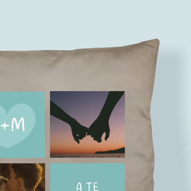Fotókollázs: Szeretlek, Iniciálék - Párna