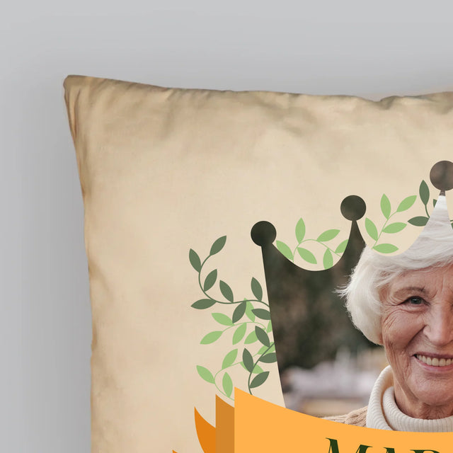 Fotó És Felirat: Nagymama Királynő - Párna