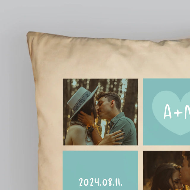 Fotókollázs: Szeretlek, Iniciálék - Párna