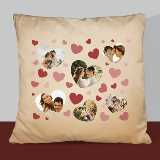 Fotókollázs: Szívecskés Képek - Párna