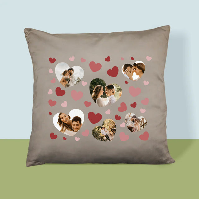 Fotókollázs: Szívecskés Képek - Párna