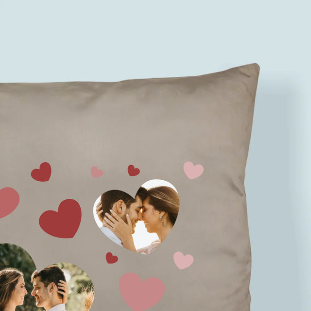 Fotókollázs: Szívecskés Képek - Párna
