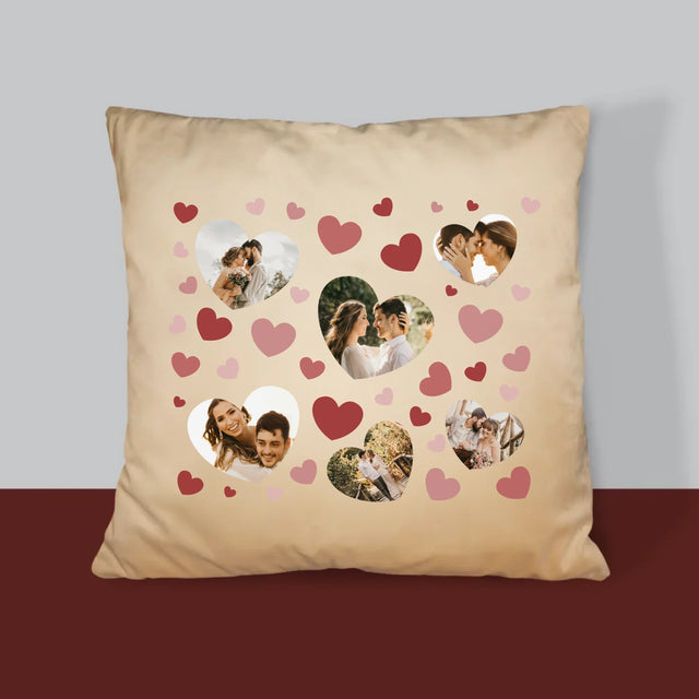 Fotókollázs: Szívecskés Képek - Párna