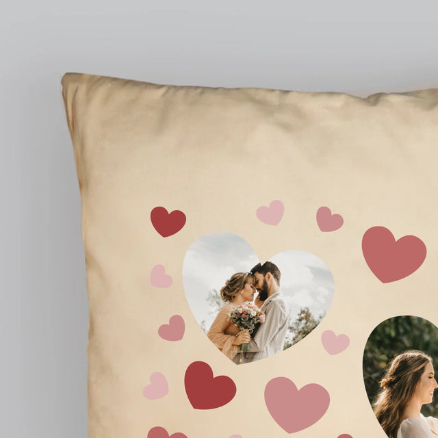 Fotókollázs: Szívecskés Képek - Párna
